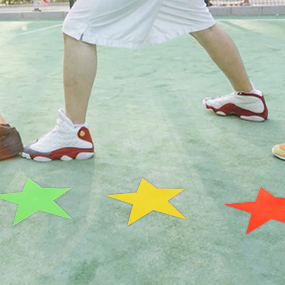 

3pcs Anti Slip Carpet Markers Colorful Star Gym Class Agility Drills Soccer Basketball Training Reusable PVC Floor
