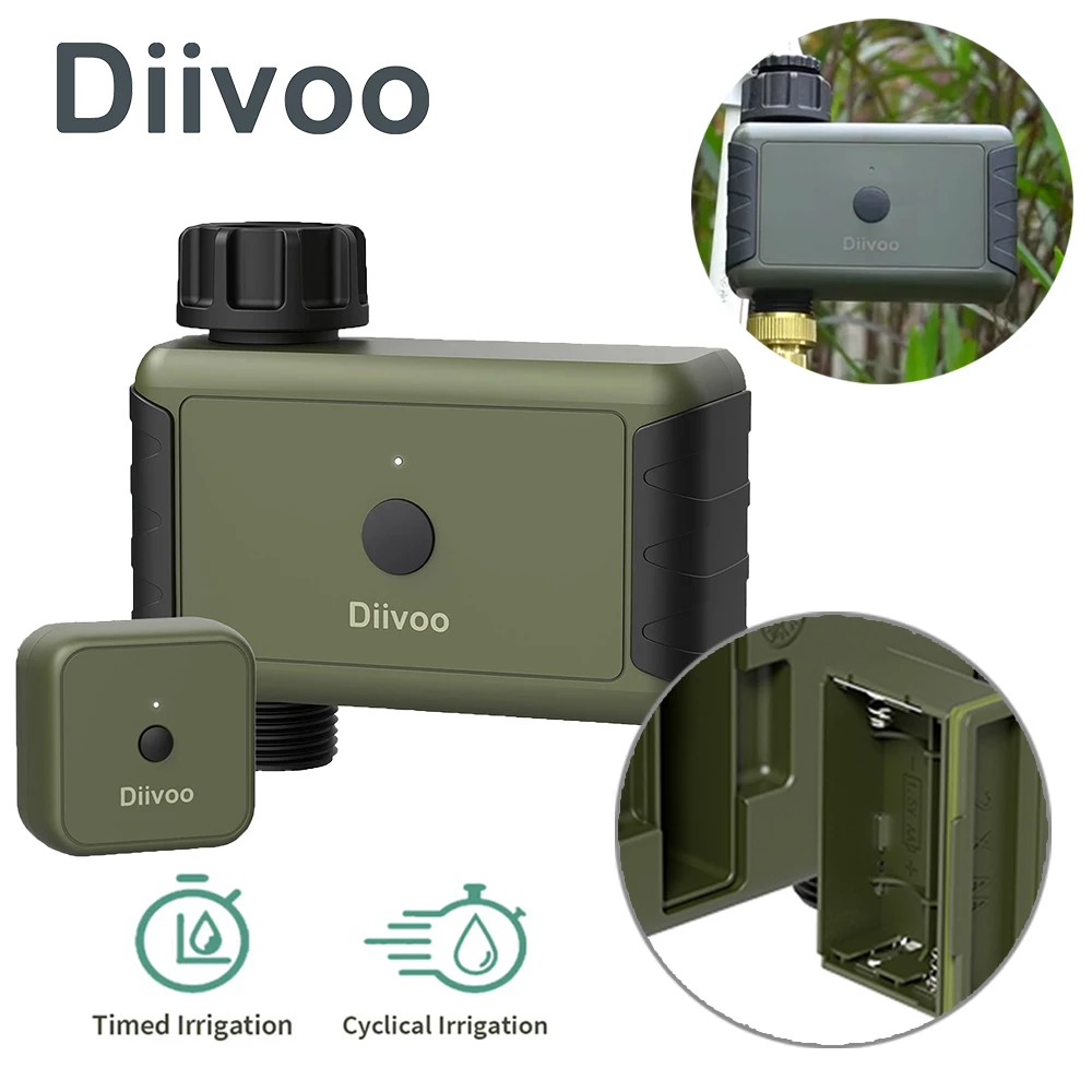 

Diivoo WiFi Smart Irrigation Water Timer Garden Automatic Irrigation Programmer Water Valve Garden Automatic Watering System