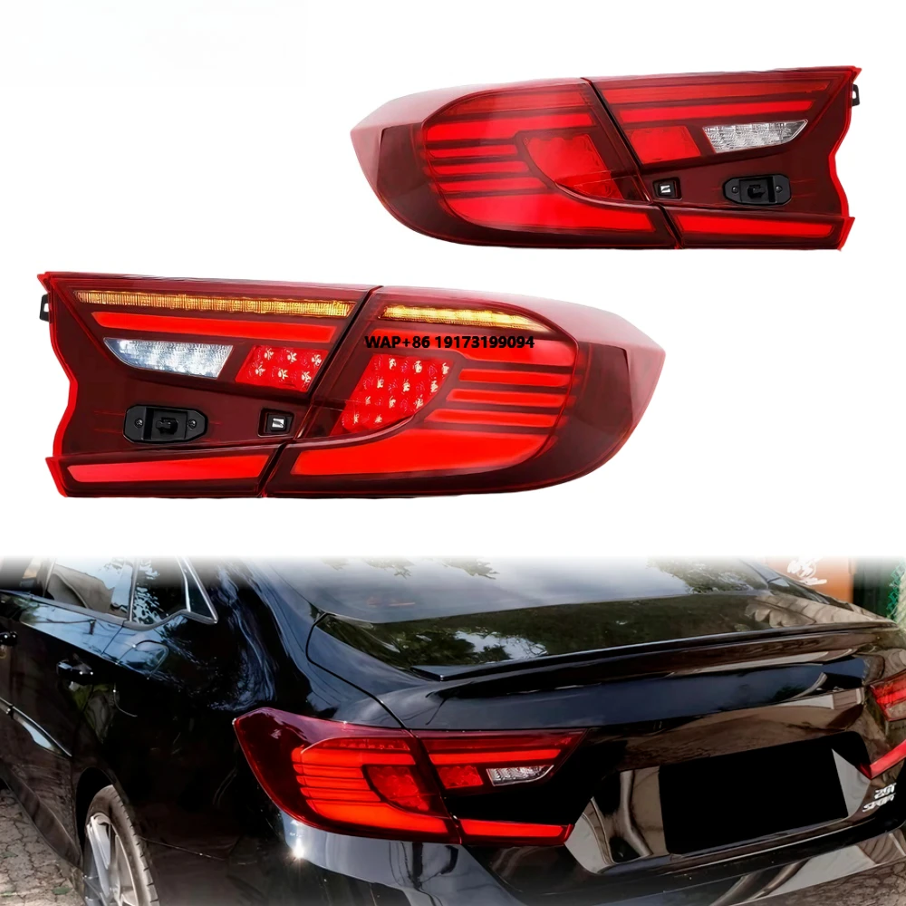 for Accord 10th Gen Taillight 2018-2021 LED Tail Light DRL Sequential Indicator Rear Lamp Plug and Play Assembly