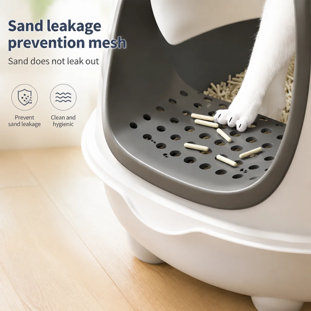 UV-C Disinfecting Cat Litter Box – Fully Enclosed, Extra-Large, Odor-Resistant, Splash & Leak Proof, Easy-Clean Detachable Desi