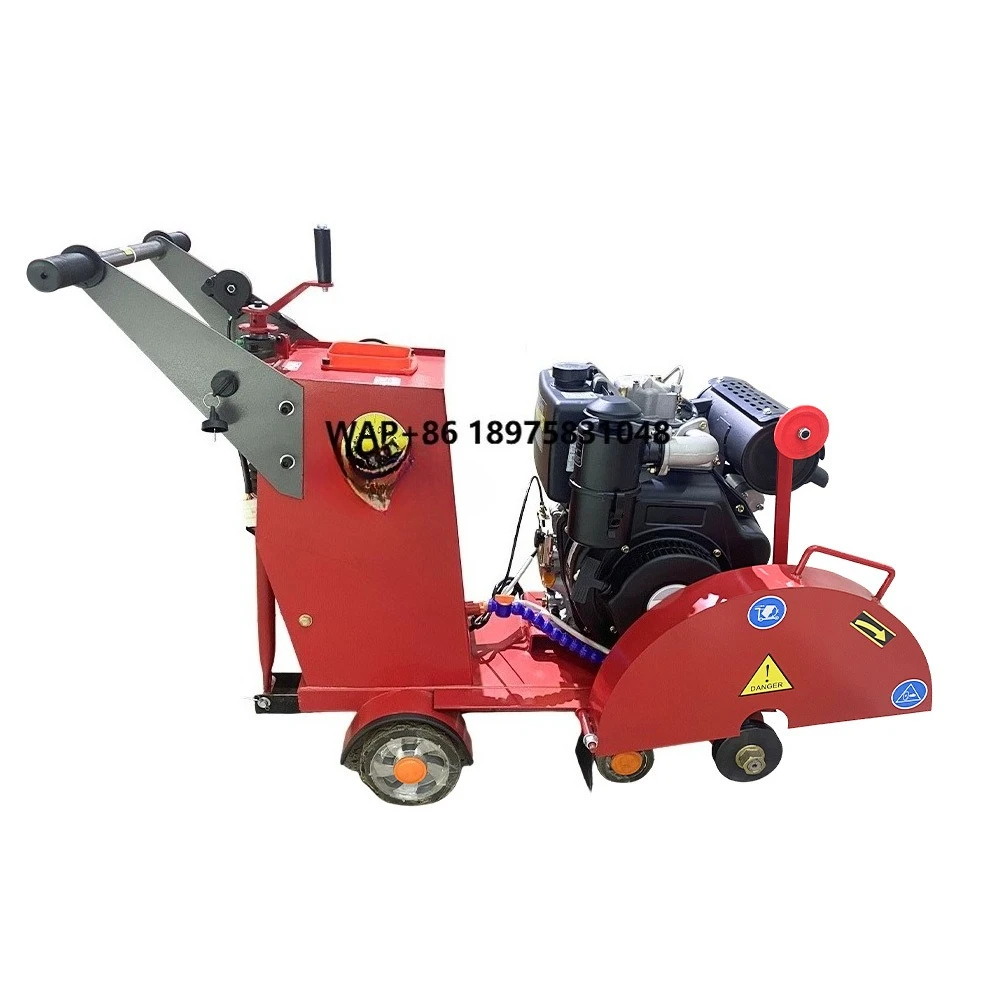 High-quality handheld ground saw concrete road cutter with a cutting depth of 180 mm and 8/10/12 horsepower