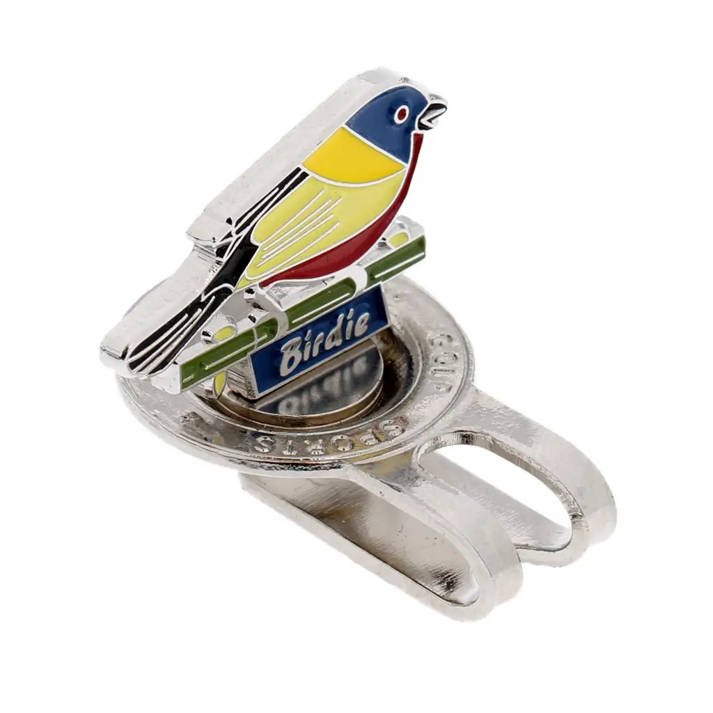 Vivid Bird Design Magnetized Hat Clip Golf Ball Marker Clip Onto Cap Visor