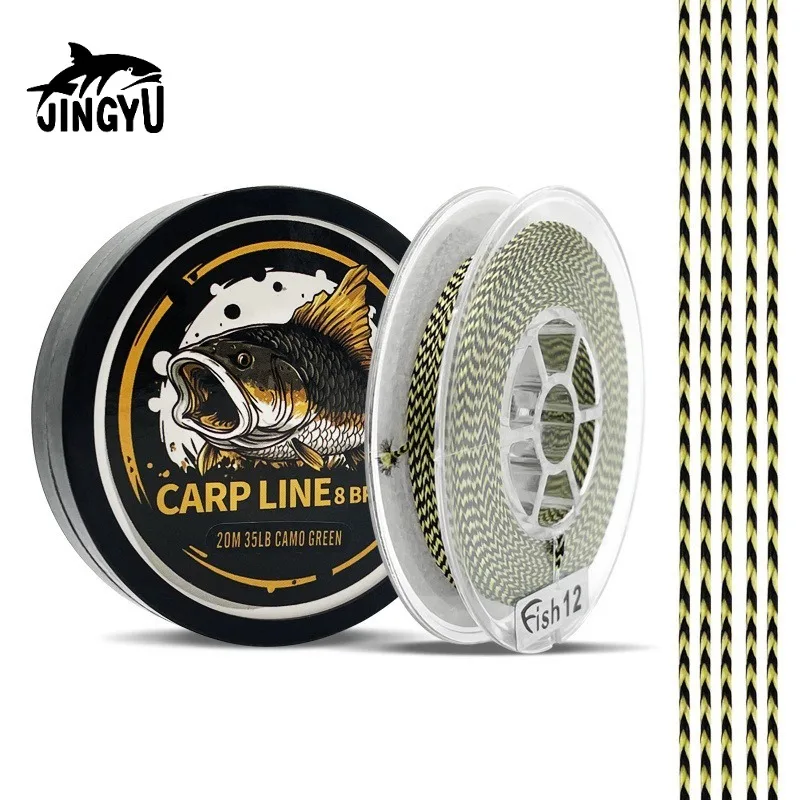 

JINGYU Pre-Cut 8 Strand Braided Line 10m/20m - Euro Rig Carp Fishing Leader｜Ready-to-Use Hooklink for Zig Rigs & Hair Rigs