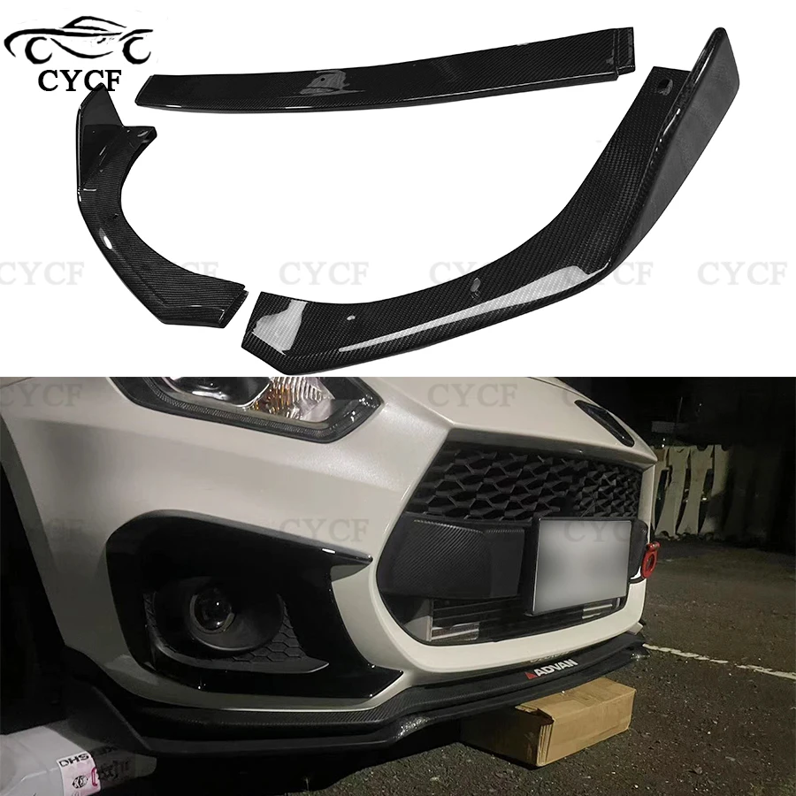 Carbon Fiber/FRP/Forged Carbon Car Front Bumper Lip Front lip For Suzuki Swift Sports ZC33S Front Chin Spoiler Upgrade body kit