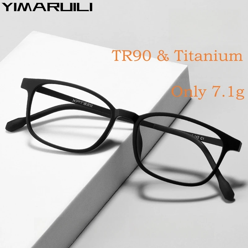 

YIMARUILI ultra-light Flexible TR90 Eyewear Small Retro round Titanium Optical Prescription Glasses Frames For Men and Wome 9831