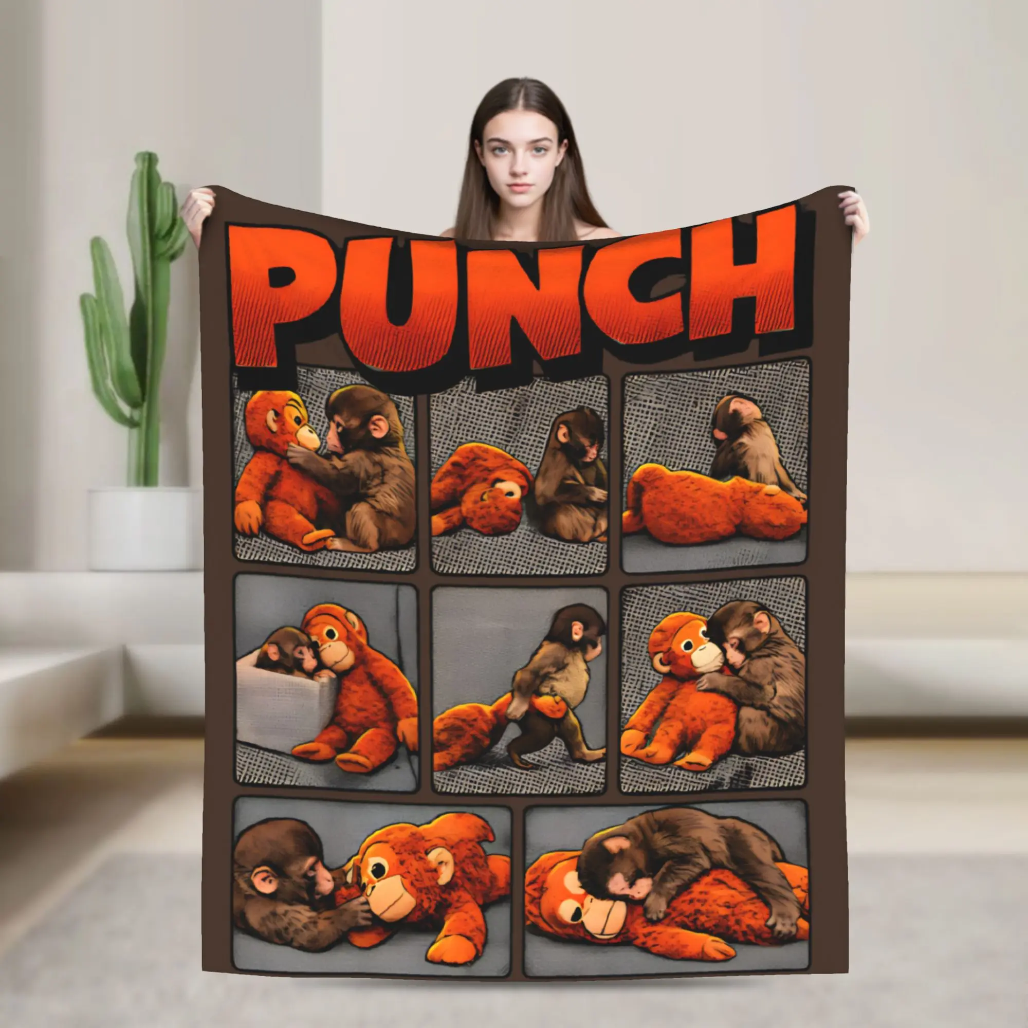 

Вязаные пледы Punch Monkey Oran-Mama из фланели, легкие покрывала для кровати