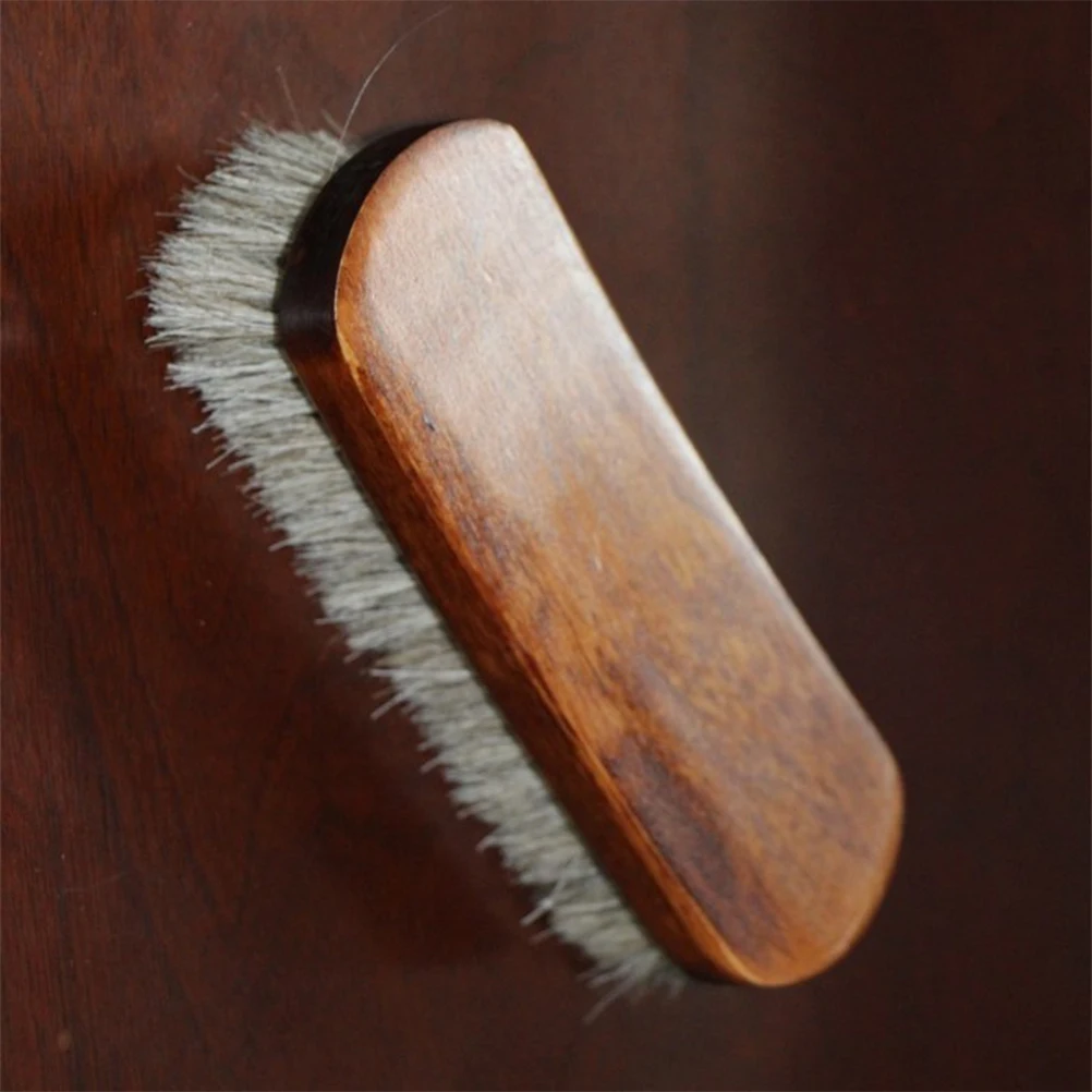 

Обувь из конского волоса, прочная деревянная ручка, легкий инструмент для чистки без запаха, щетка для полировки обуви, угловой дизайн