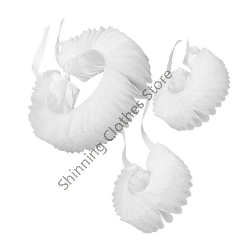 M68A أصفاد المعصم ذات الياقة الكاذبة القابلة للفصل للقميص أو الفستان المكشكش التلبيب شال لسيدة فتاة المختنق #3