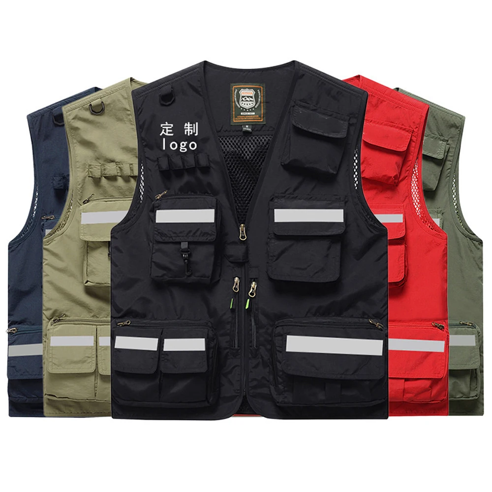 

Custom Logo Workwear Vest for Emergency Management Photographe Fishing Work Clothing Hi Vis Workwear