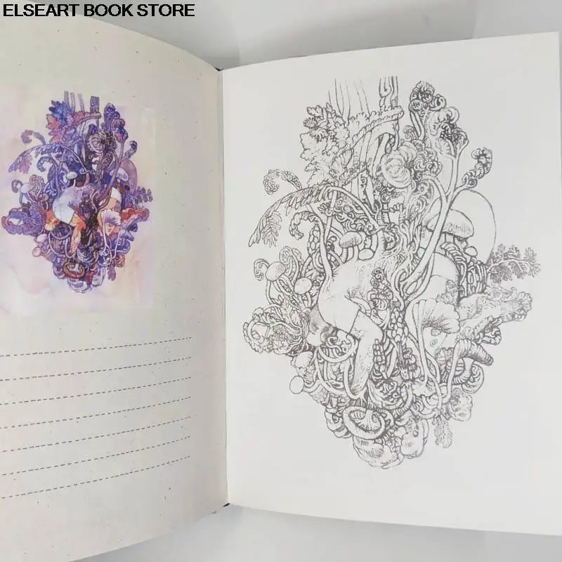 (Hardcover)Strange Disease Healing Gothic Horror of the Soul Korea Coloring Graffiti Book