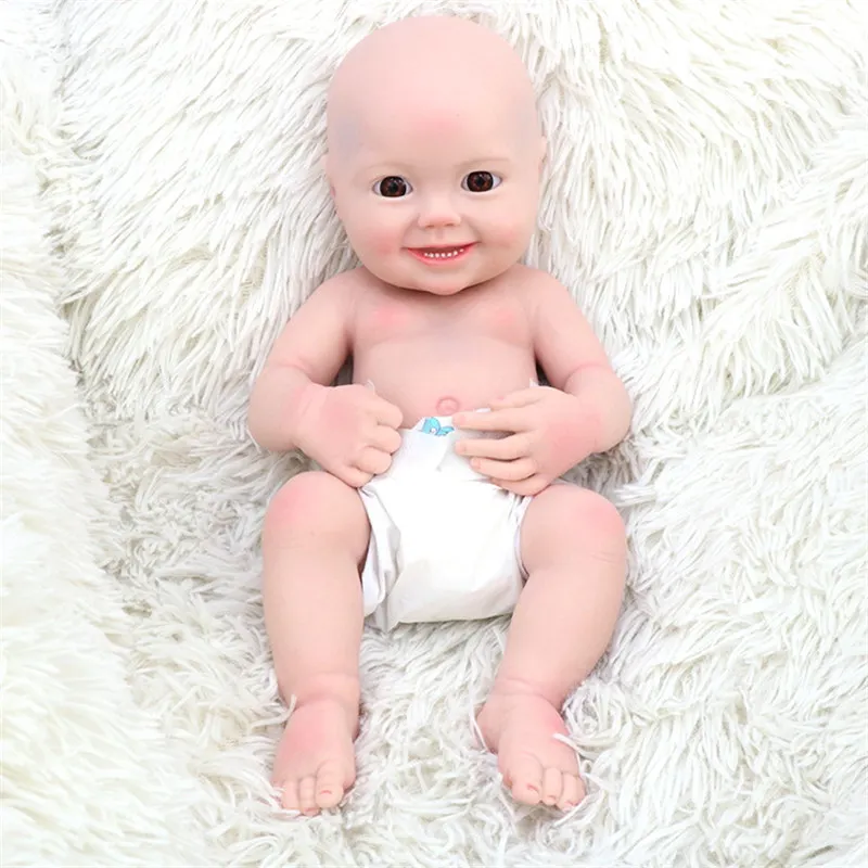 13inch Boy Body reborn doll Kits Full Solid Silicone Reborn Doll Kit Painted / Unpainted  Newborn Baby kit