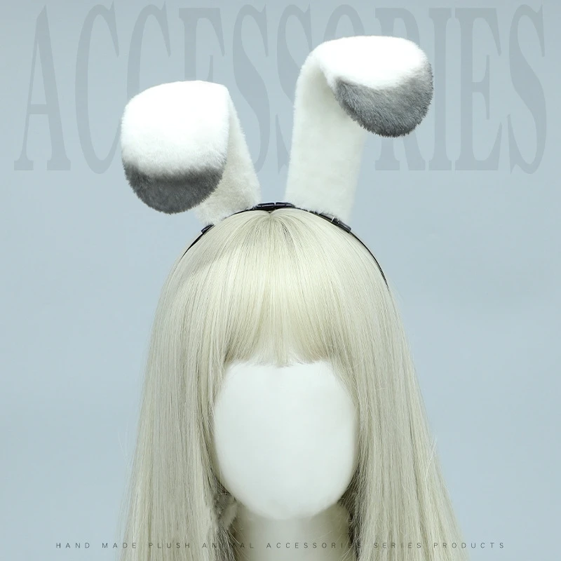 Anime Love And Deepspace Xavier Bunny Ear Headband Fur Hairbands Cute Halloween Cosplay Hair Hoop Prop Plush Rabbit Headwear