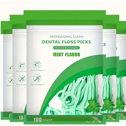 100 Count Dental Flossers Mint Gentle Clean Soft Floss With Superior Strength Cleaning Between Teeth Dental Floss Picks