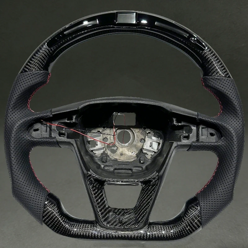 

With LED Screen for Seat Cupra Formentor Tavascan Terramar Leon Arona Black Carbon Fiber Drop Shipping DIY Color Flat Boottom