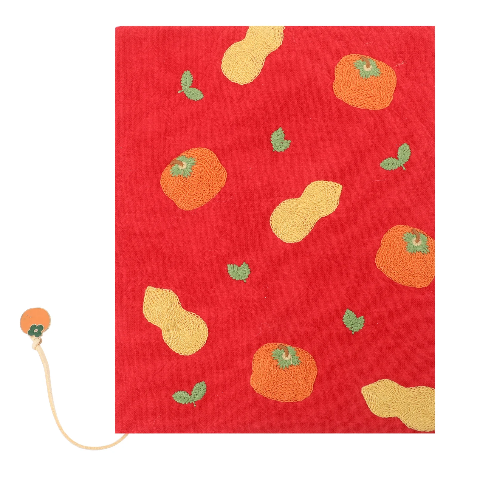 A5 Book Sleeve Adjustable Orange Pendant Soft Cloth Notebook Cover Hardcover Journal Diary Book Protector Padded Cover