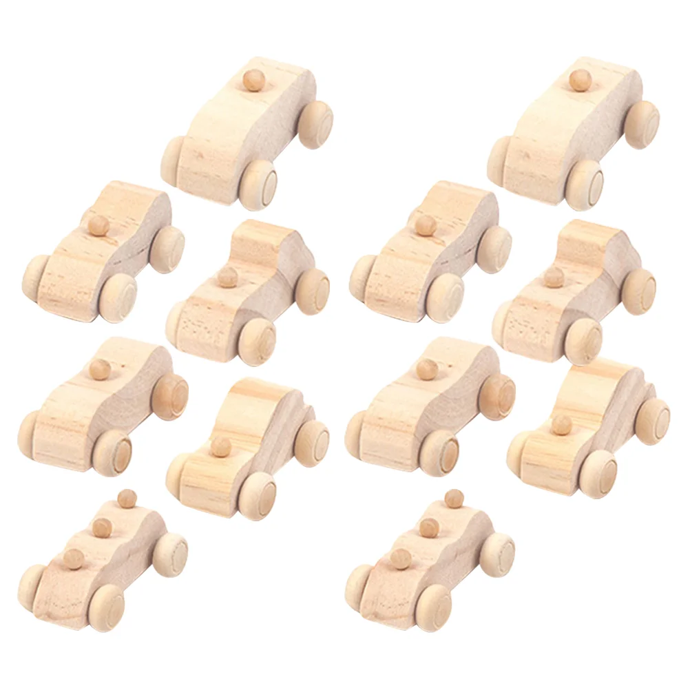 12 Pcs DIY Painting Cars Graffiti Toddler Toys Wooden for Toddlers Child Kidcraft Playset