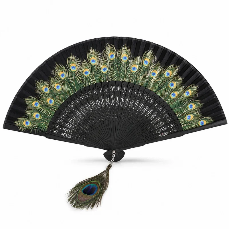 1PC Foldable Hand Fans,Hand-Crafted Handheld Fans  for Bachelorette Party,Beach Days, Tea Party, Music Festival