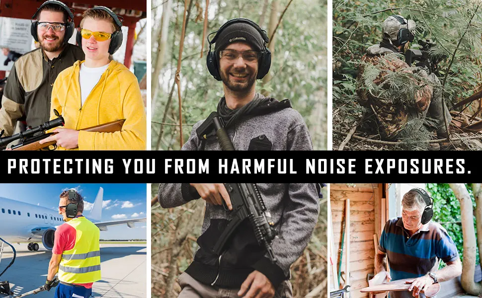 PROHEAR Electronic Shooting Ear Protection Muffs Hearing Protecter Hunting Sound Amplification Earmuffs NRR 23dB for Gun Range
