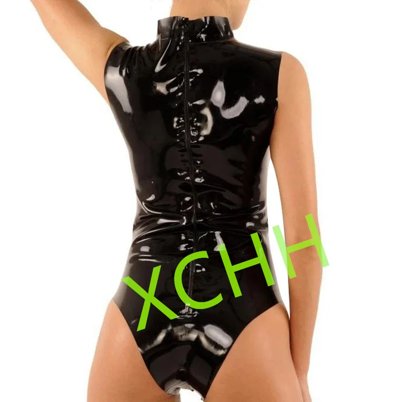 

Sexy Latex Swimsuit with Back Zip Open Front for Women Wear Cosplay Costumes