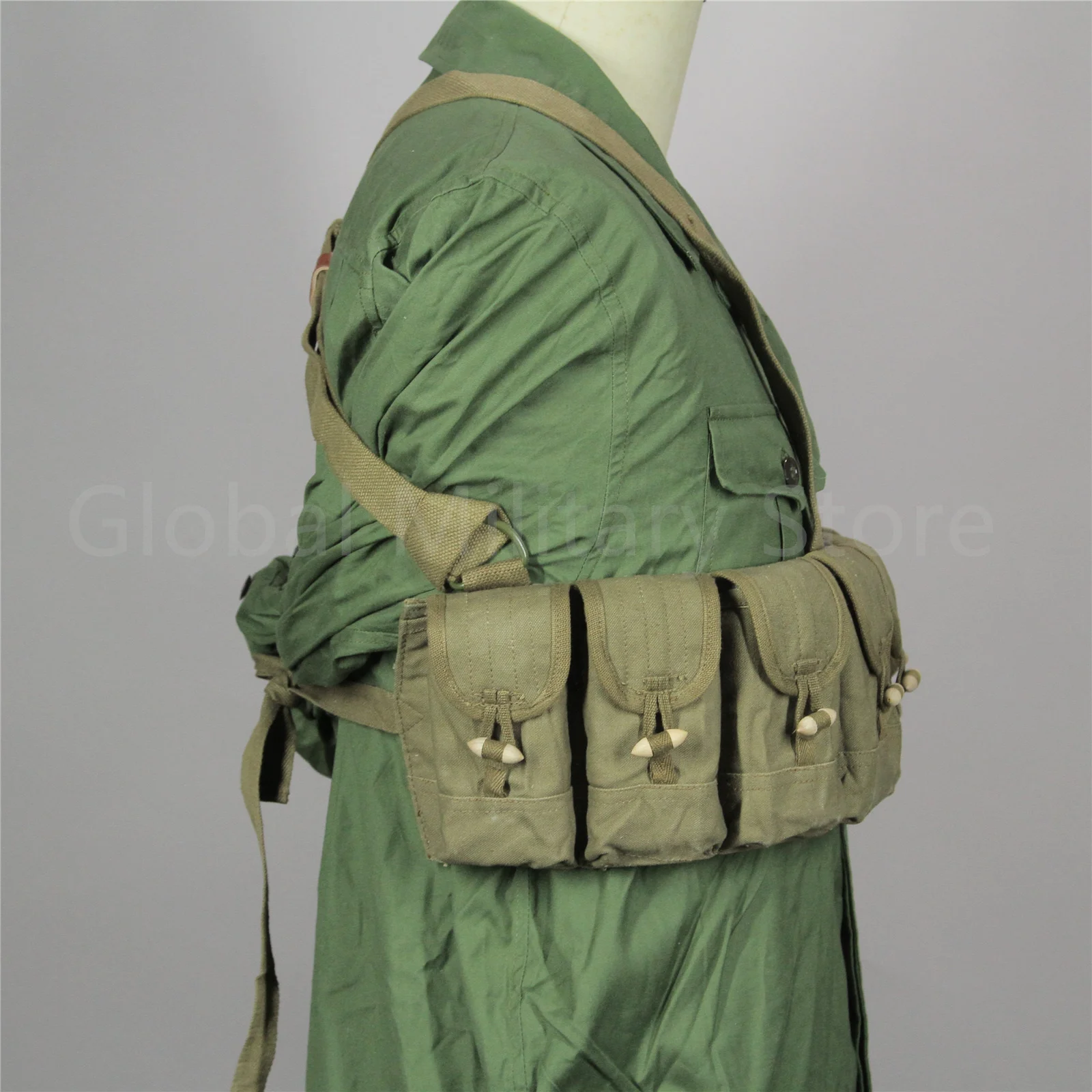 Original Military Surplus Chinese Type 56 7.62X39 Semi-automatic rifle Chest Rig SKS BANDOLIER Pouches Magezine Holder Canvas