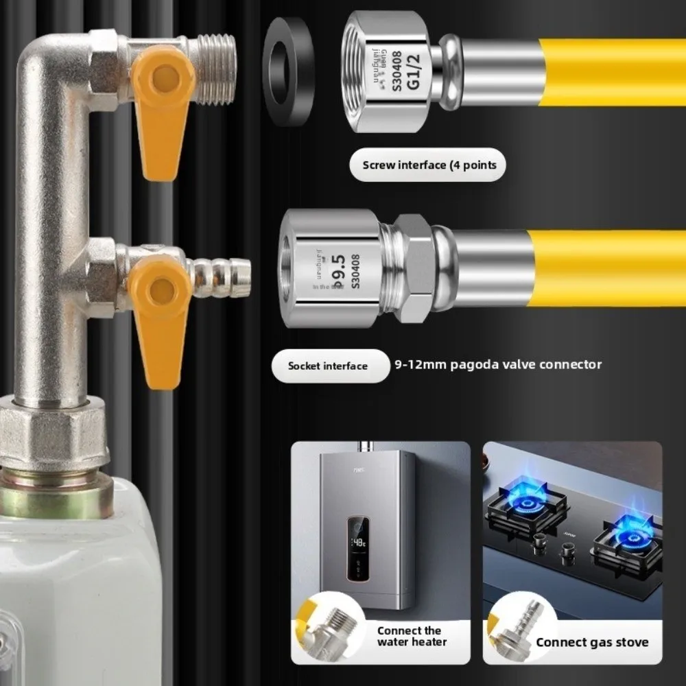 

Взрывозащищенная труба для природного газа, бронированная гибкая стальная плита, газовая линия, 0,5/1,5/2/2,5 м, комплект шлангов для сушильной машины с защитой от грызунов