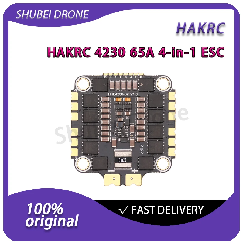 HAKRC 4230 65A 4-in-1 Brushless ESC BLHeli_32 32Bit 2-8S Lipo DShot600 30.5*30.5mm Speed Controller for RC FPV Racing Drone