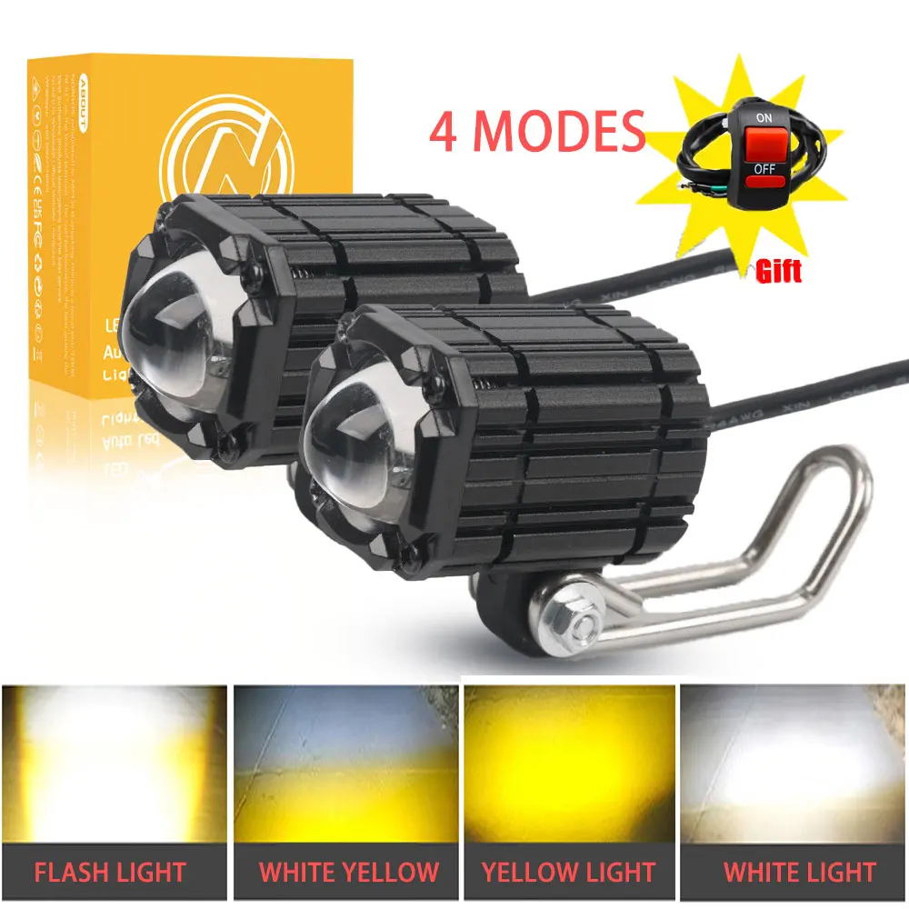 

(NORGOS Really 18W ) Mini Motorcycle Headlight Fog light for Honda Yamaha Suzuki Bajaj Hero Italika Jawa BMW Motorrad