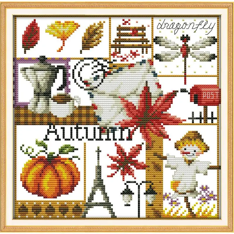 Quattro Stagioni Modello di Primavera Estate Autunno Inverno Contati Punto Croce Kit FAI DA TE Kit di Ricamo Decorazione Domestica Disegno Cucito