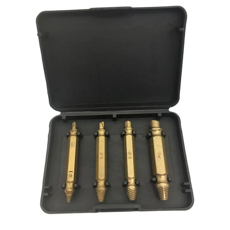 Punte da trapano per estrattore per rimozione viti danneggiate estrarre facilmente il Kit di strumenti per la rimozione dei prigionieri del bullone rotto