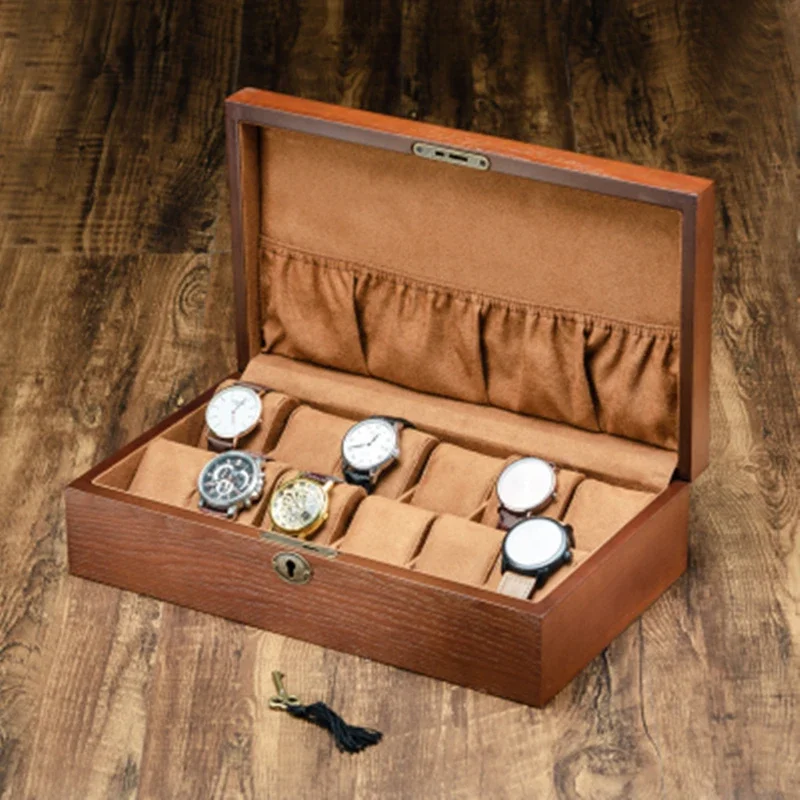 6/10/12 Slots Wood Watch Storage Box Case New Watch Box Organizer For Men Luxury Watch Holder Display Case