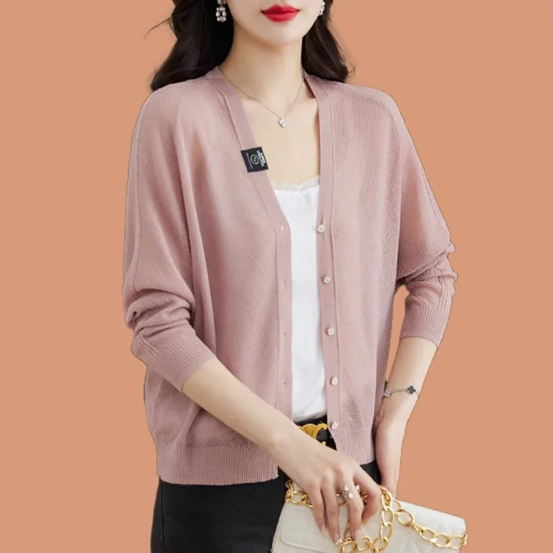 High Quality Air-conditioned Sweater, Knitted Cardigan, Women's Summer Sun Protection Shirt, Top with Thin Outer Layer