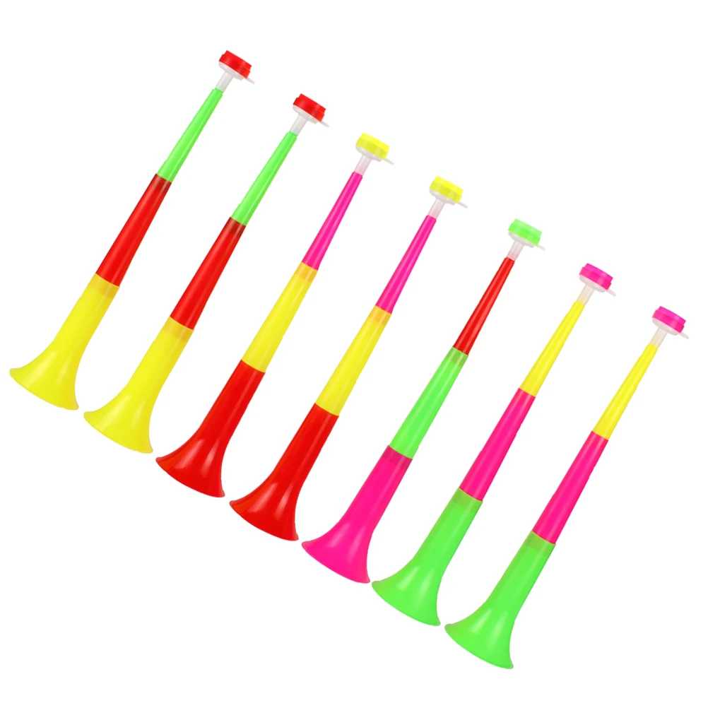 

7pcs Telescopic Horn Kids Sports Toys Plastic Musical Funny Football Noise Maker Puzzle Cheerleader Trumpet Party Props