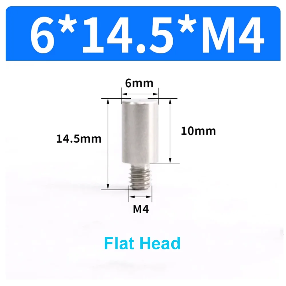 10 Stück/Beutel Edelstahl 303 Positionierstifte M6 Konischer Rundkopf mit Flachkopf Außengewinde Metall-Einsatzschraube 5mm Verriegelungsbefestigung – Detail 14