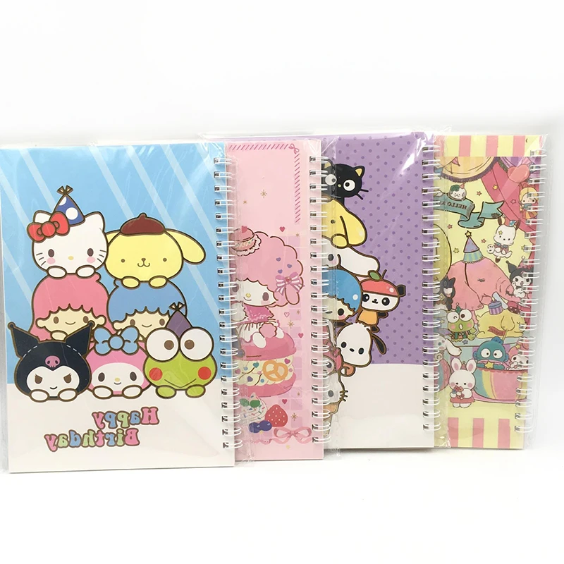 4/12pcs Sanrio A5 Planner Spiral Notebook Hello Kitty Kuromi Weeks Daily Weekly Agenda Student Stationery Office School Supplies