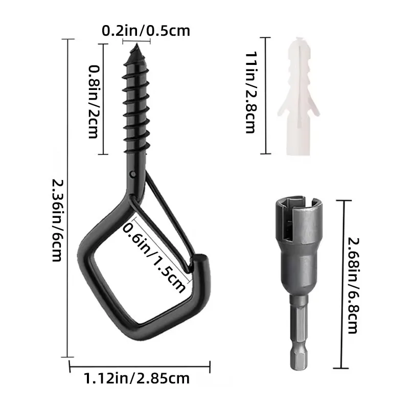 20 Pcs Square Snap Safety Hooks Anti-Drop Screw Hooks for Hanging Outdoor String Lights,Ceiling Hooks Plants,Christmas Lights