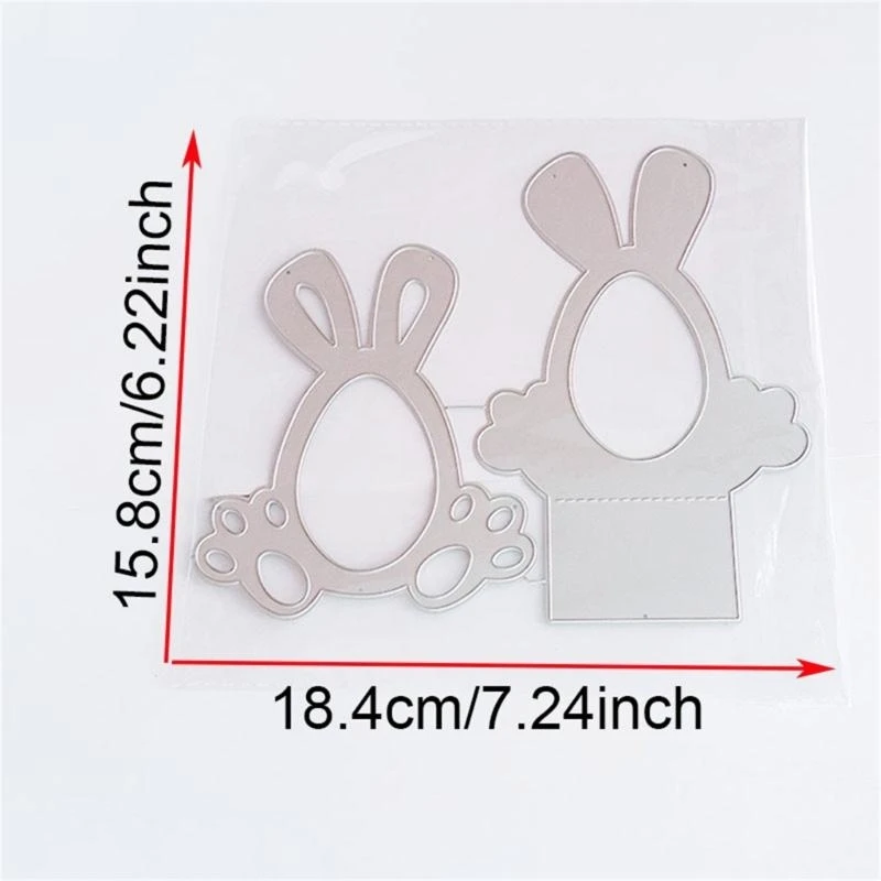 R1WA Rabbits Eggs Box Die Cut Metal Embossing Templates Carbon Steel Cutting Dies for Card Making Scrapbooking Packaging