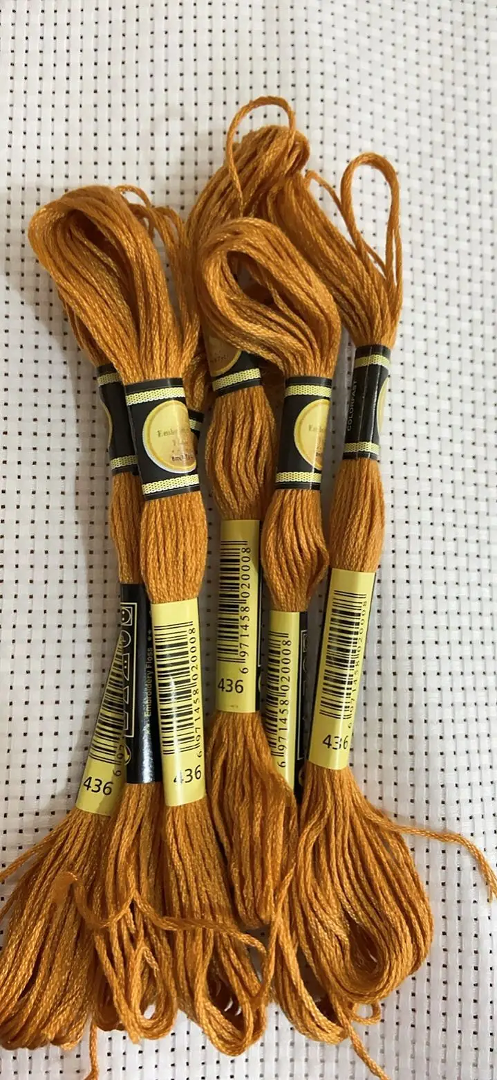 10PCS/LOL Set Cross Stitch Thread Embroidery Floss For Beginners DIY  No Repeat Rainbow DMC CODE 436