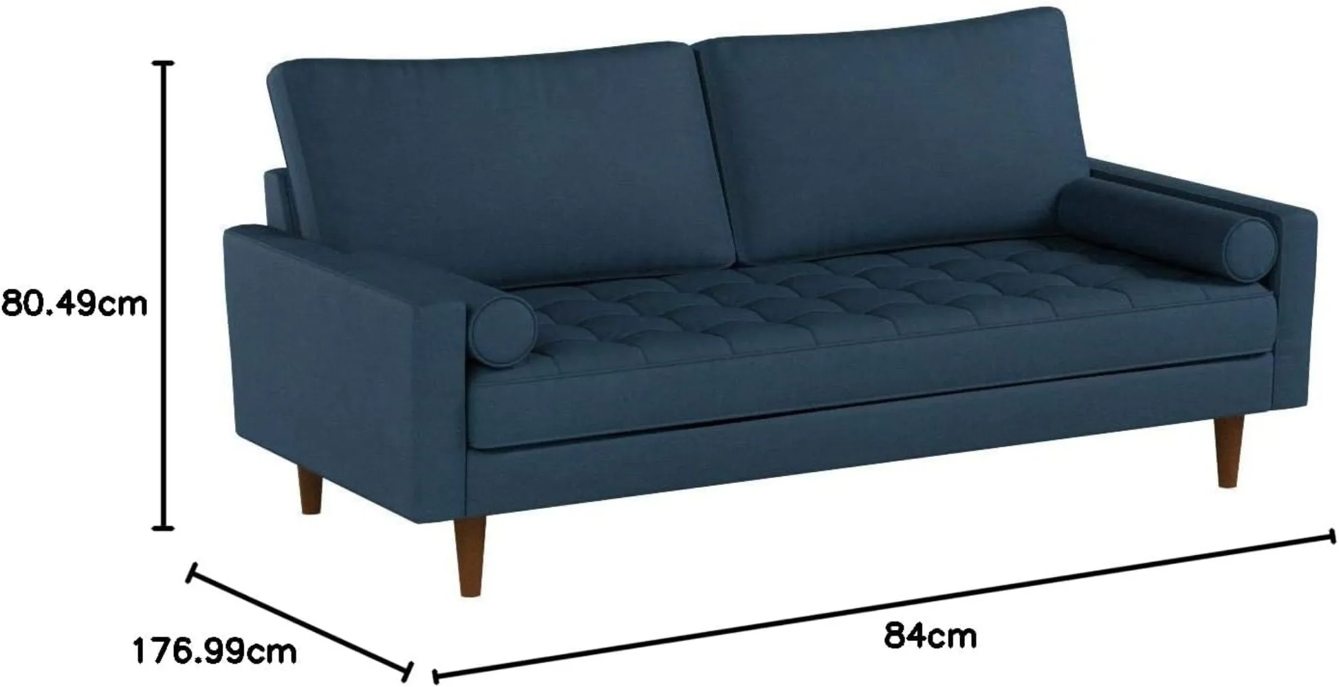 S5456 Mid Century Modern Velvet Upholstered Tufted Living Room Sofa, 69.68