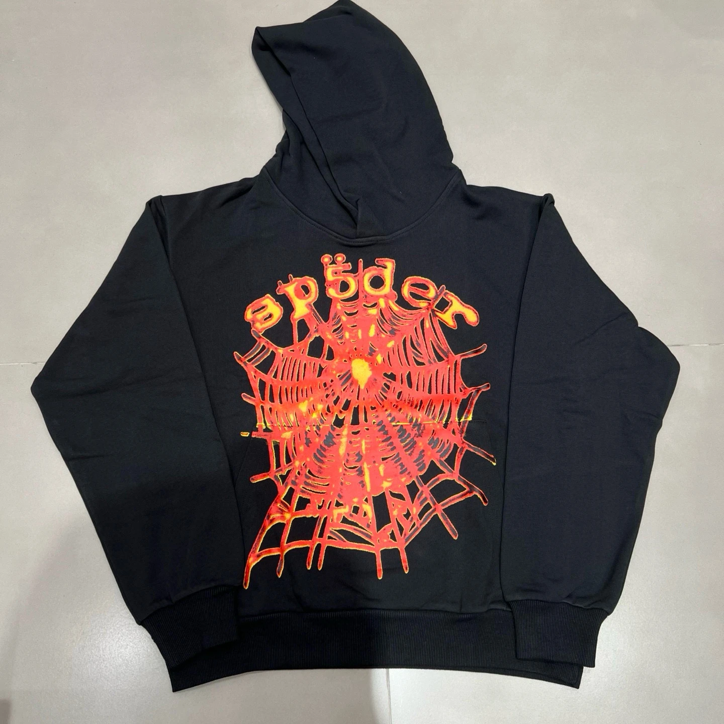 

American Sle Streetwear Spiderweb Print Hoodie Pants Set Loose Fit Fce Casual ex Long Sve Street Faion