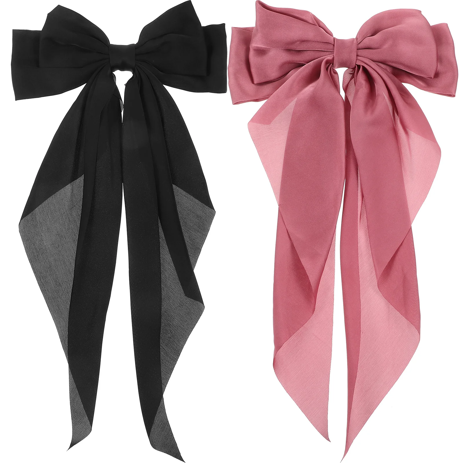 NOLITOY 2 قطعة مقاطع الشعر القوس الكبير للنساء الفتيات الشعر السميك هدية عيد الحب الشريط المشابك النسيج إكسسوارات الشعر #2