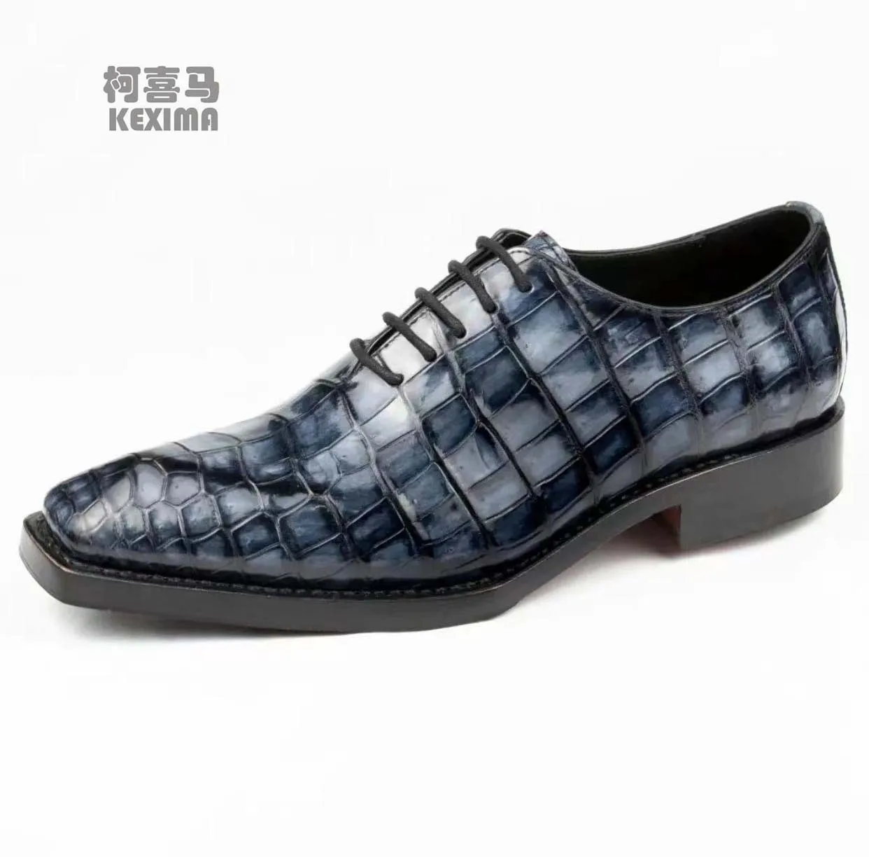 

hulangzhishi new arrival men dress sheos male formal shoes men crocodile leather shoes brush color shoes for men leather sole