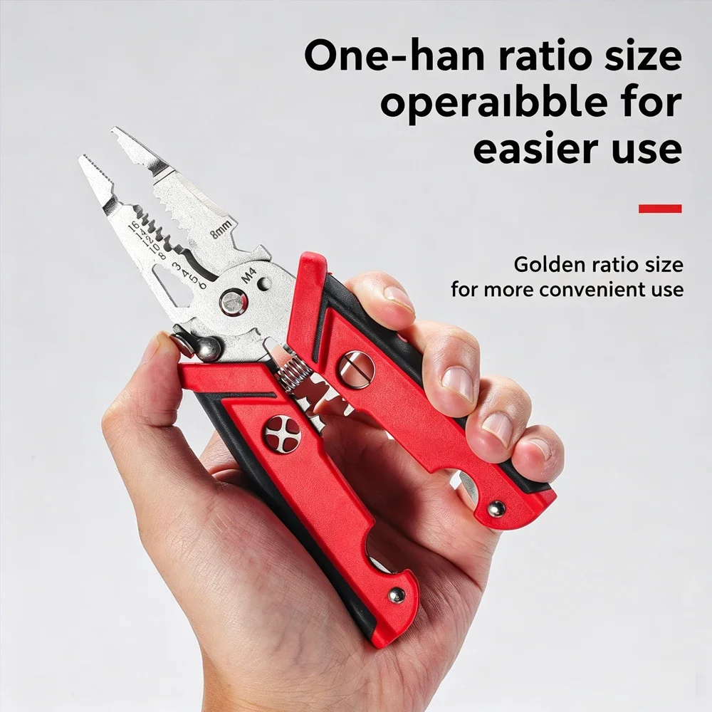 18 In 1 Multifunctional Wire Stripper Crimper Pliers Electrician Wire Crimper Peeler Pliers Labor-Saving Wire Cutting Tools