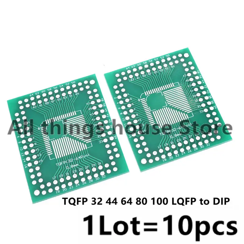 10pcs FQFP TQFP 32 44 64 80 100 LQFP to DIP Transfer Board DIP Pin Board Pitch Adapter In Stock  Adapter Converter Plate SOP