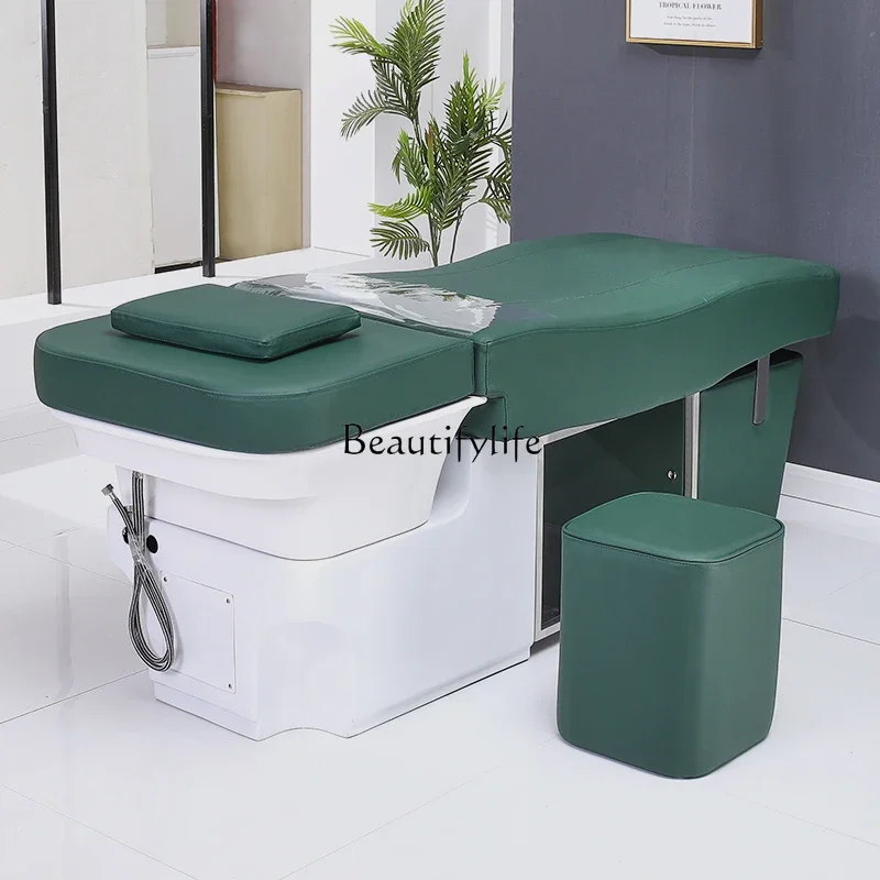 

02Barber Shop Ceramic Basin Shampoo Chair Hair Salon Flush Thai Head Therapy Massage Couch