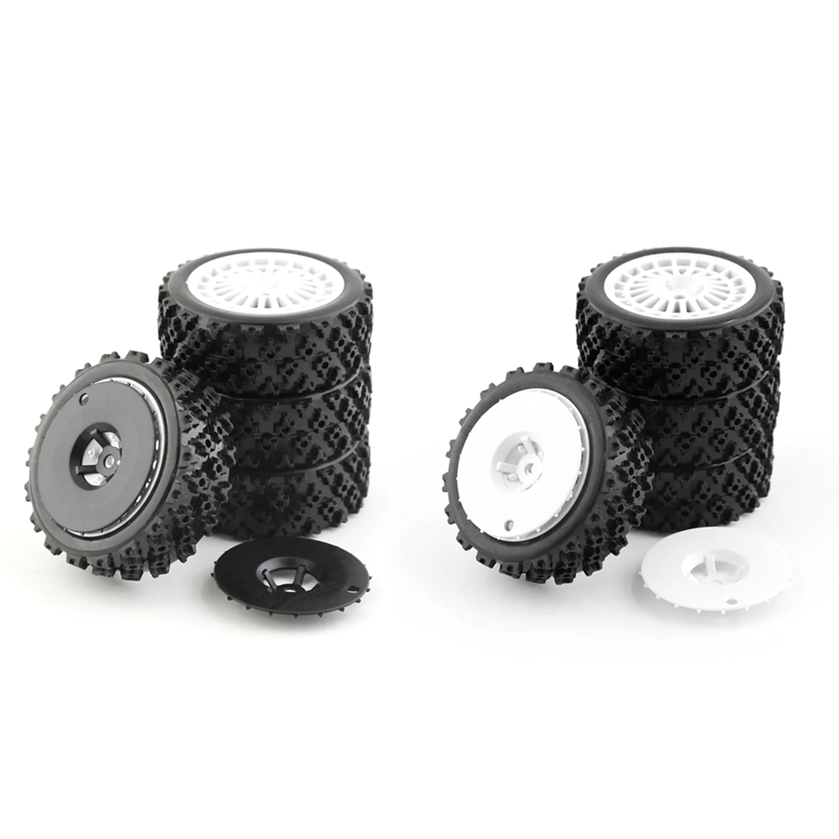 FBIL-8Pcs Rubber Tire Wheel Tyre For Tamiya XV01 TA06 TT01 TT01E TT02 TT02B PTG-2 1/10 RC Car Upgrades Parts Accessories,2