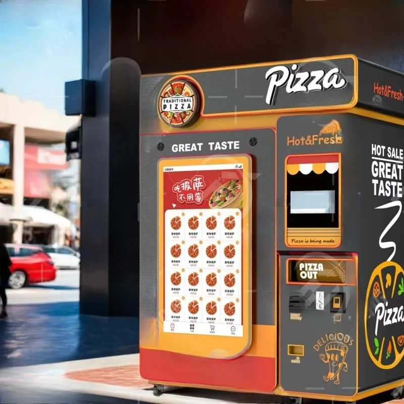 ماكينة بيع البيتزا ماكينا الصغيرة المصنوعة بفرن صغير لمدة 3 دقائق سهلة التشغيل للبيتزا ذات الخدمة الذاتية