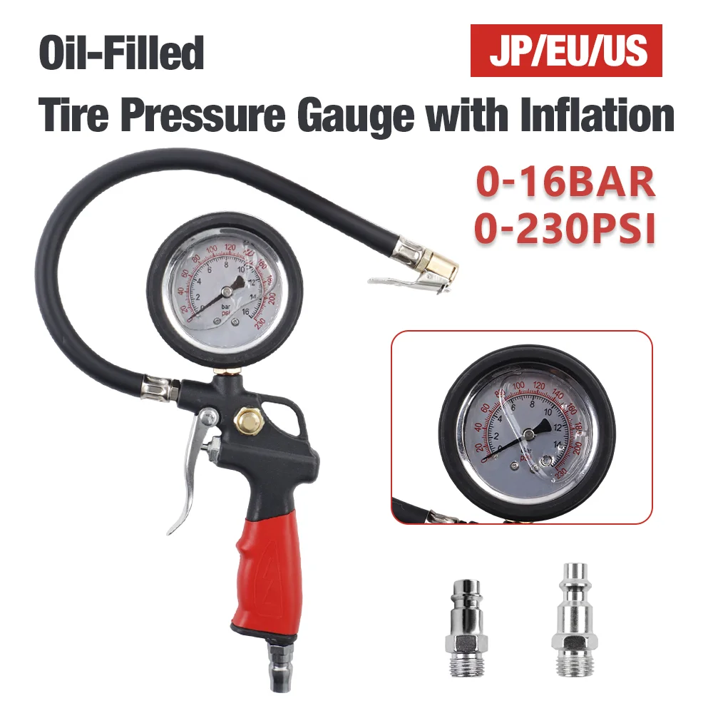 Oil-Immersed Pressure Gauge For Automobile Air Pumps For Car Motorcycle SUV Auto Repair Tool, Auto Tire Pressure Monitoring Tool