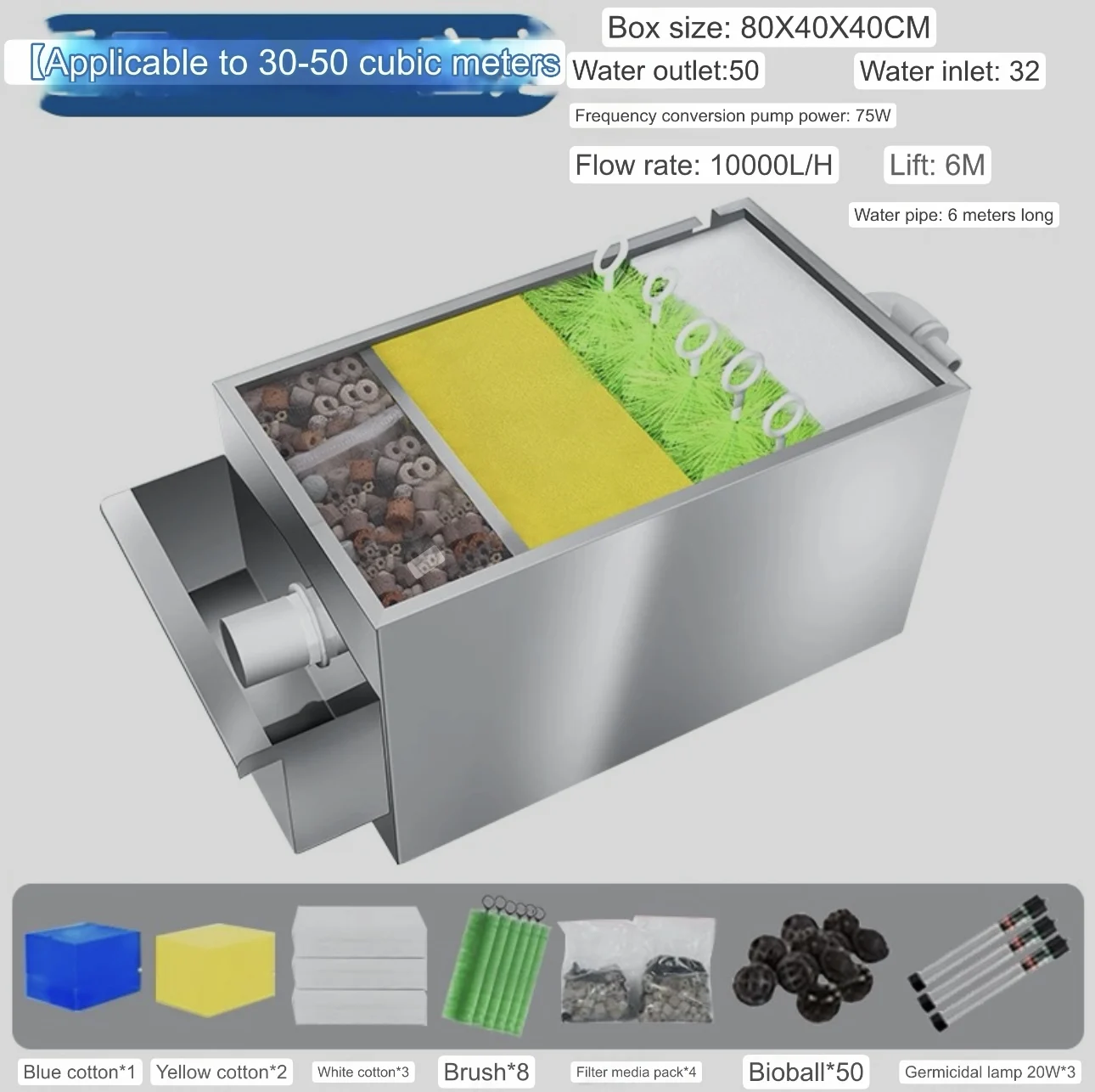 Large Filter Device High-quality Outdoor Fish Pond Filter Meshes Outdoor Koi Fish Pond Water Circulation System