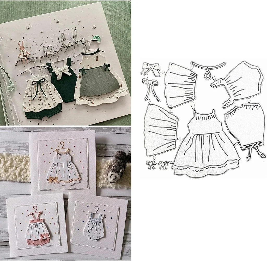 Baby Apron Dress Frame Metal Cutting Dies,Star Moon   Skirt Hanger Die Cuts,DIY Scrapbooking Stencil Template Molds