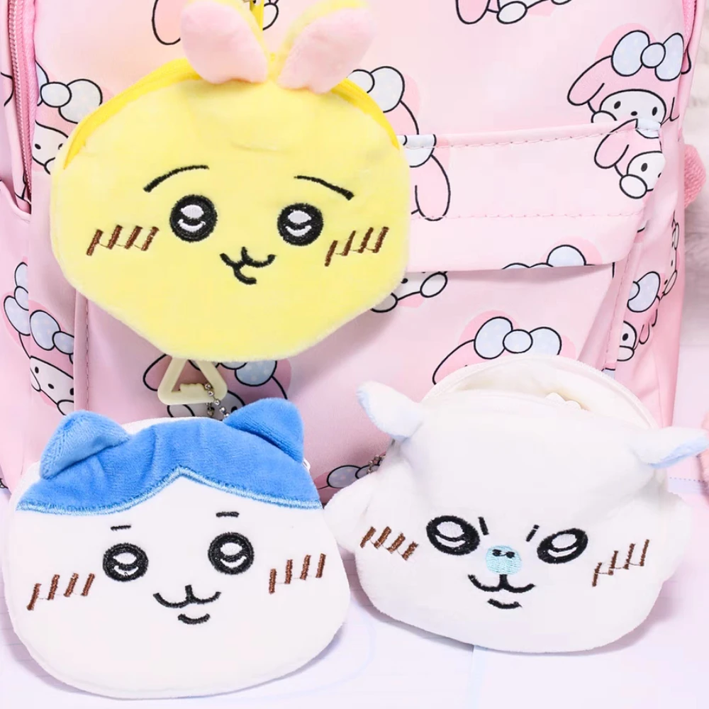 

Cartoon Chiikawa Usagi Plush Wallet Cute Hachiware Women Backpack Decoration Multifunctional Lipstick Earphone Storage Bags Gift